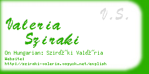 valeria sziraki business card